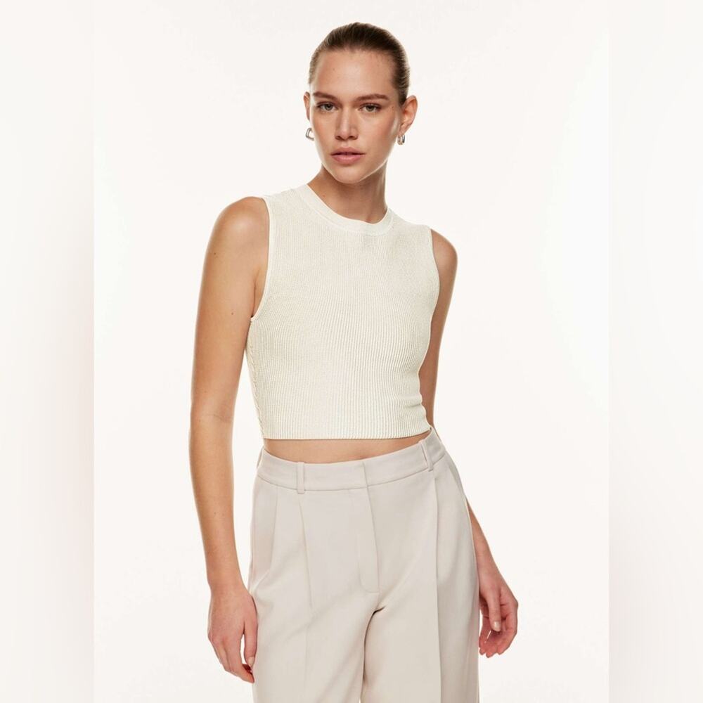 Aritzia Babaton Matte Pearl Sculpt Knit Muscle Tank